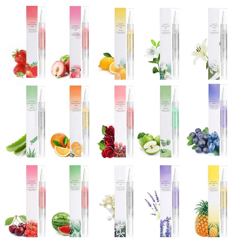 Christmas Gift Organic Nail Scented Cuticle Oil Pen 12 Flavors Nair Care Cuticle Repair Natural Dry Flowers Packaged in Bottle