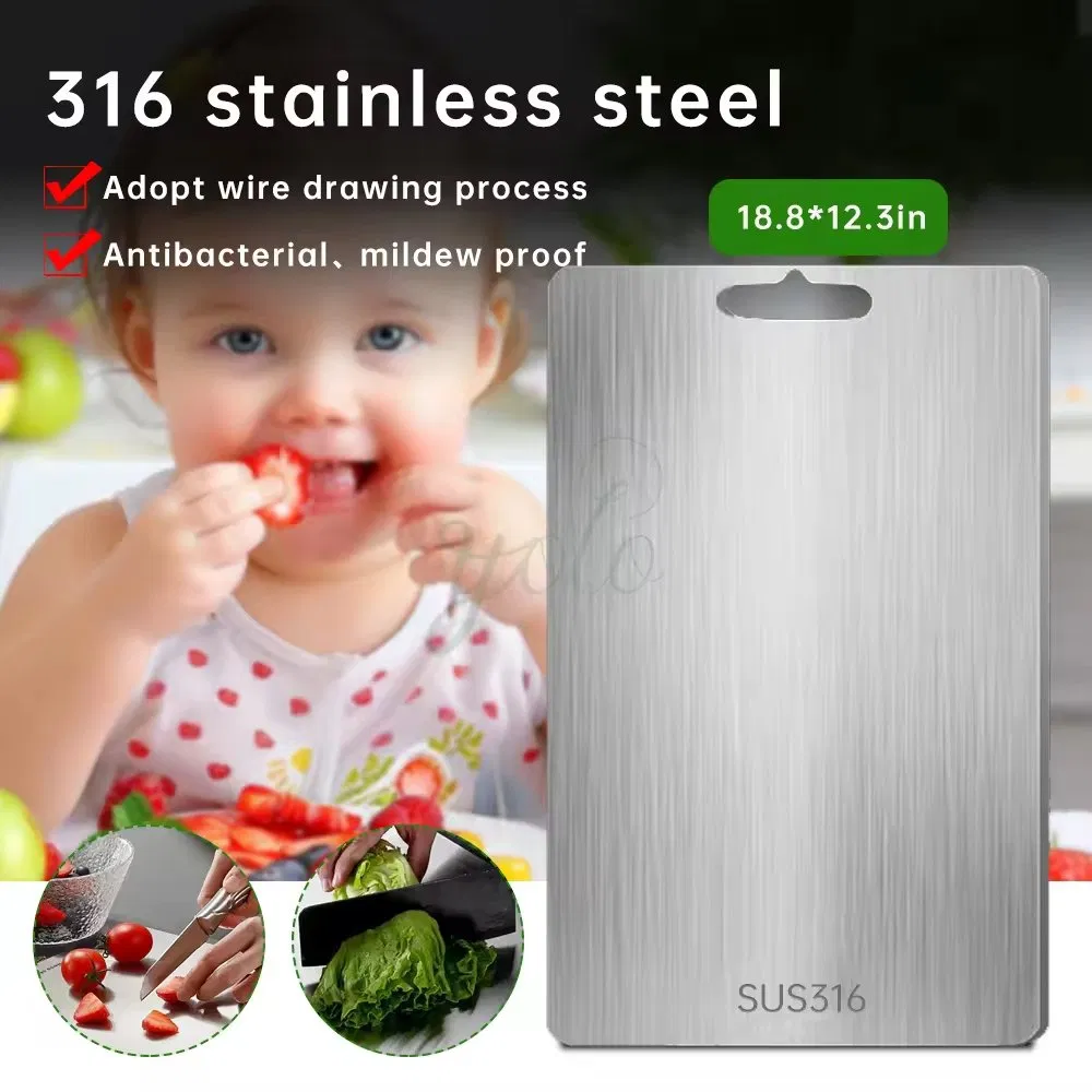 Kitchen Various Sizes Rectangular Pure Titanium Chopping Board Stainless Steel Titanium Cutting Board