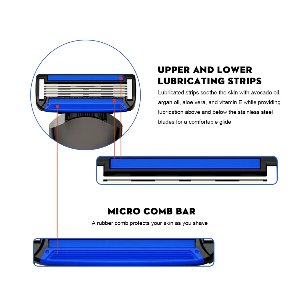 Lilipro G1 Five-Blade Cartridge Razor for Men, Sensitive Skin Razor for a Comfortable Shave, Zinc Alloy Ergonomic Handle