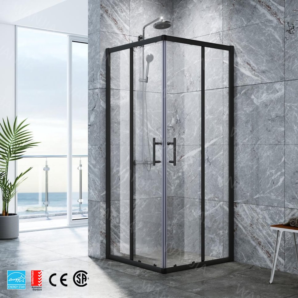 Wholesale Aluminum Stainless Steel Tempered Glass Bathroom Sliding Frameless Shower Door