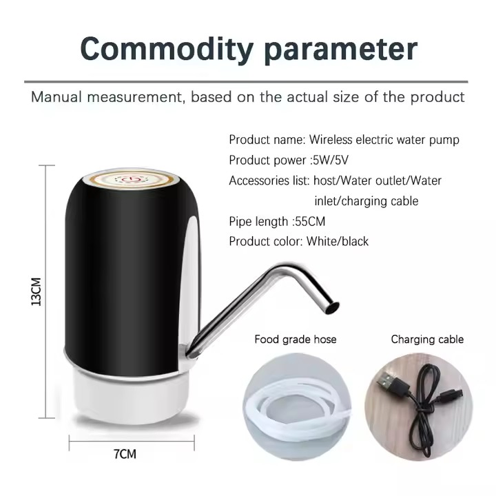 Gift Mini Automatic Electric 5 Gallon Drinking Bottle USB Water Pump Portable Water Dispenser Pump