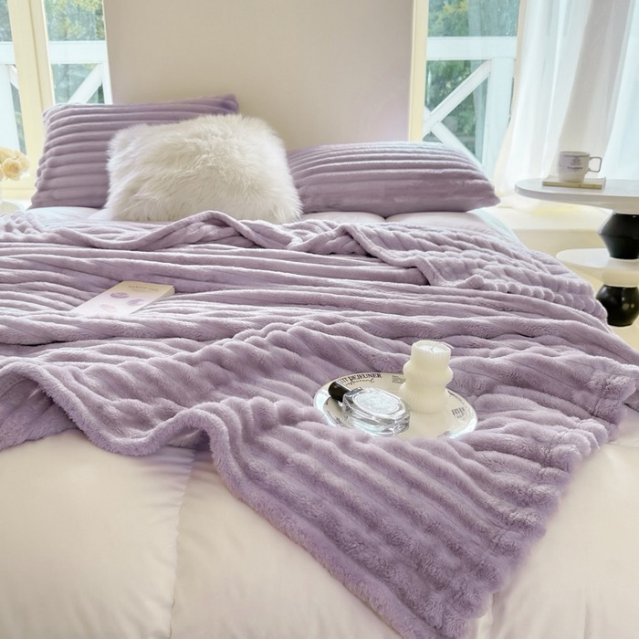 Soft Warm Thick Pretty High Quality Rabbit Fleece Blanket for Winter, Sofa Bed Throw