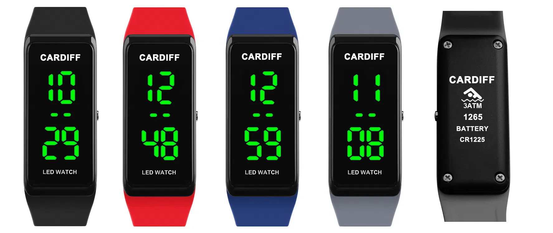 Plastic Case LED Sporty Watch with Silicon Wristband