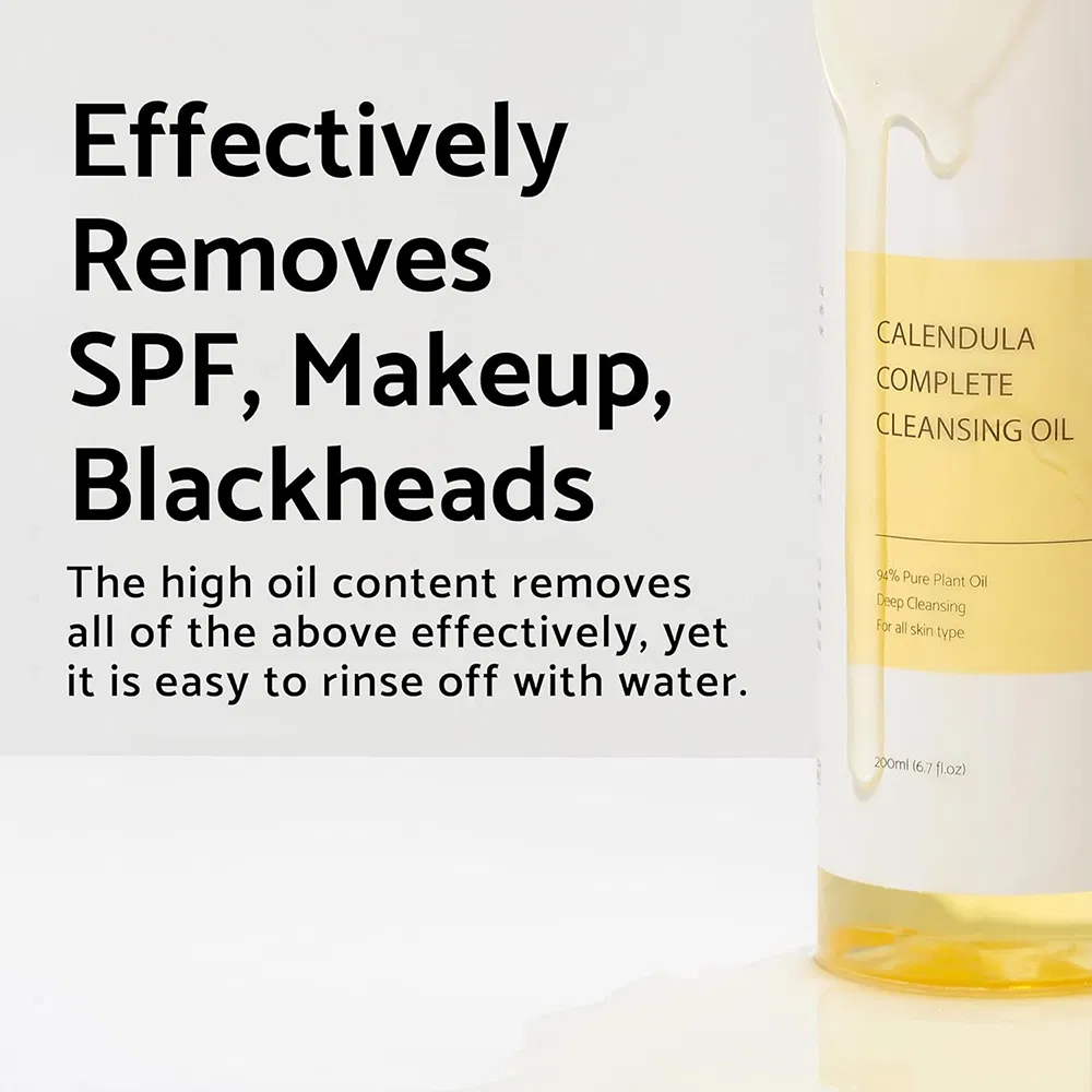 Korean Skincare Calendula Jojoba Oil Infused Vegan Cleansing Oil Gentle Blackhead Melting Makeup Remover Facial Cleanser