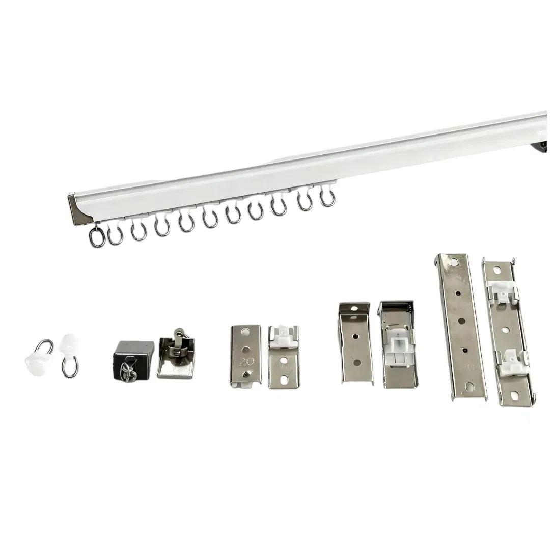 Single/Double Ceiling-Mounted Aluminum Curtain Rail Track 6m Length Luxury Home Metal Window Curtain Track