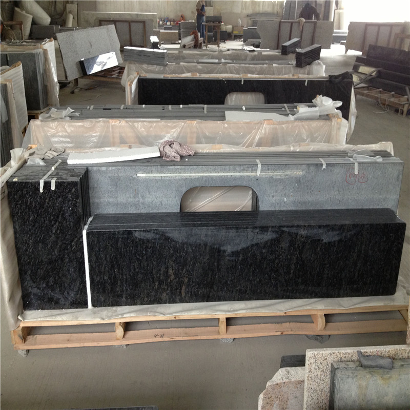 Elegant Popula Butterfly Blue Granite Vanity Countertop Island Top