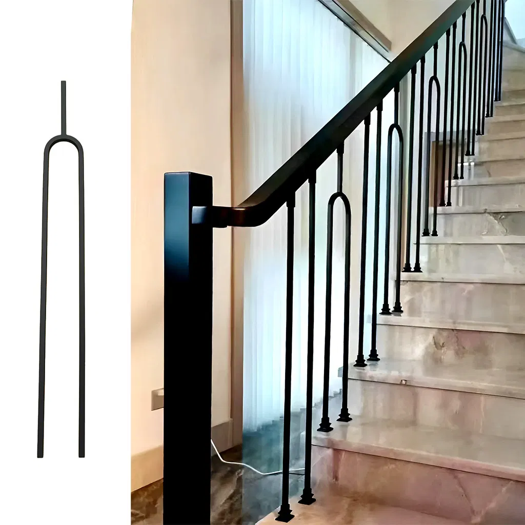 Factory Price Popular Black Gold 44-Inch Iron Balustrades of The Villa