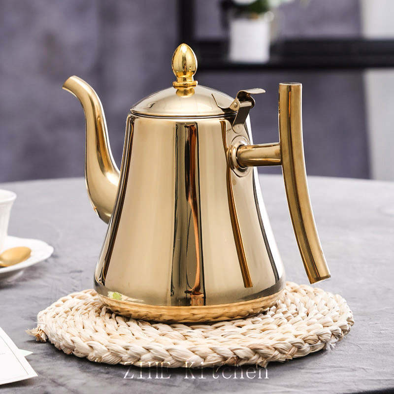 Stainless Steel Household Boiling Water, Commercial Coffee and Flower Tea, Kashgar Pot with Filter Screen