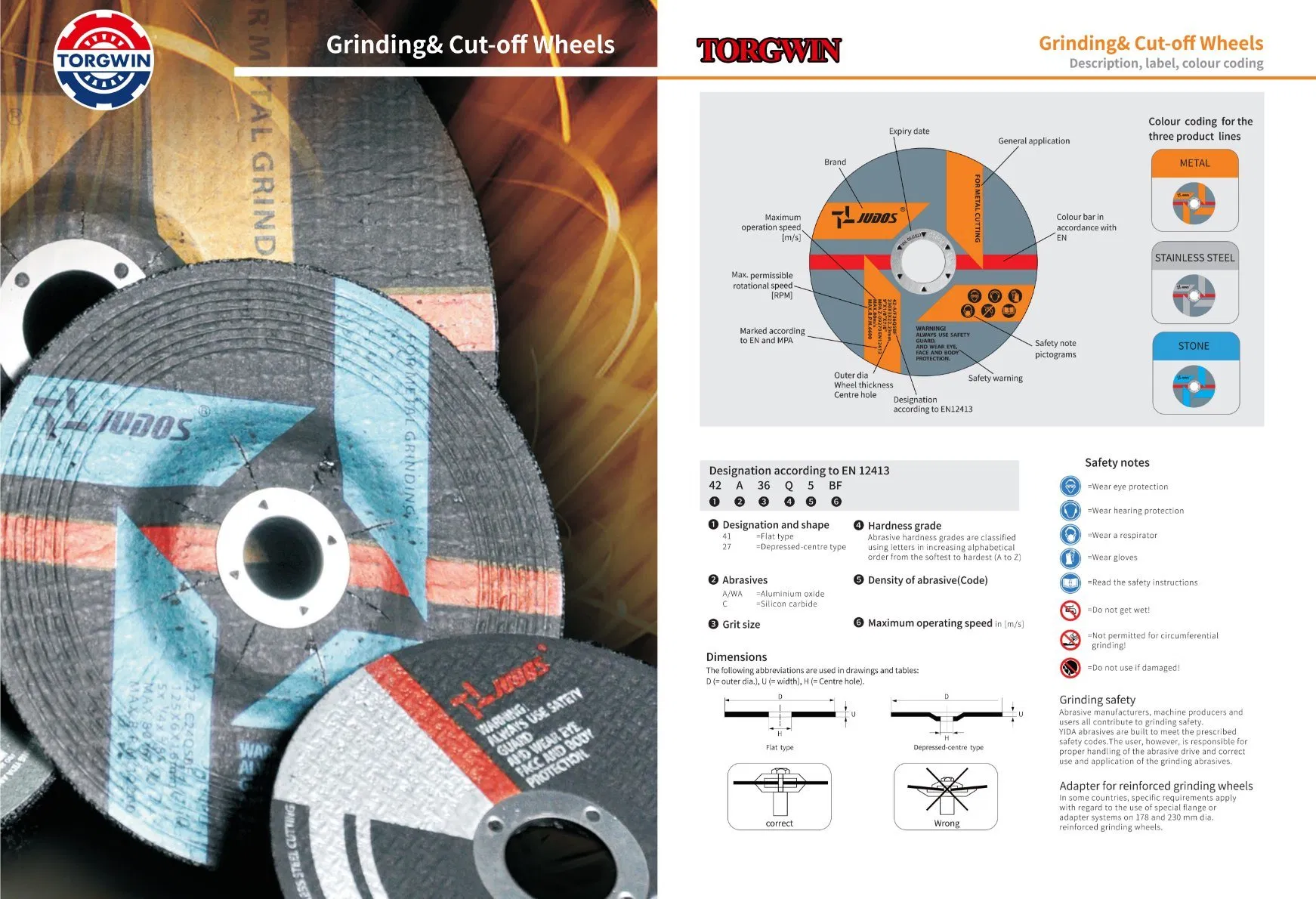 4.5" Cut-off Discs Tg Abrasives 040" Metal Stainless Steel