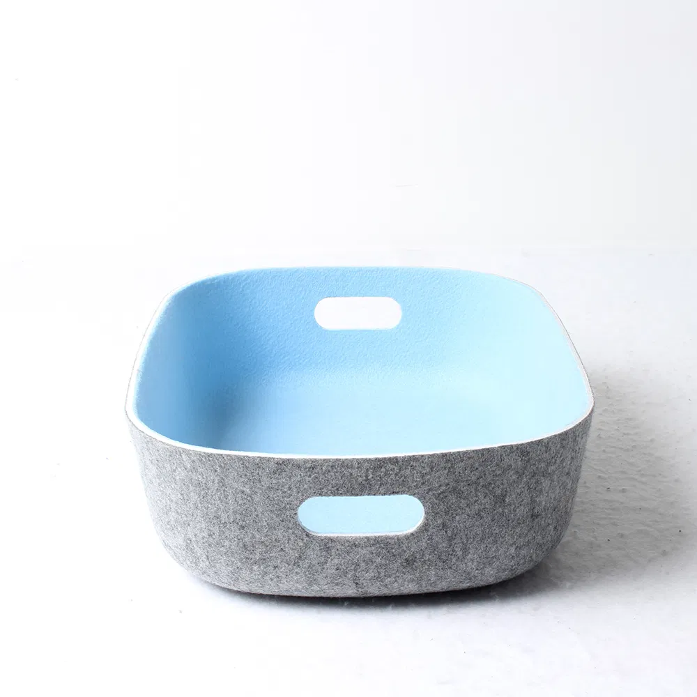 Household Storage Basket Fabric Laundry Basket Organizer Polyester Box Portable Laundry Basket Recycled Felt Products Bin Non Woven Storage Baskets for Home