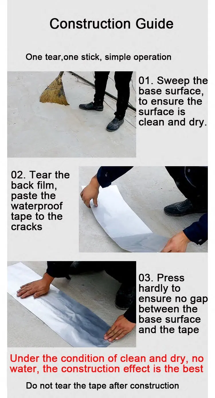 House Leakage Aluminum Foil Self Adhesive Waterproof Joint Flex Rubber Crack Sealing Butyl Tape