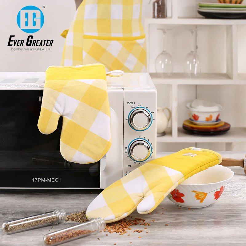 Custom Print Oven Mitts Premium Cotton Heat Resistant Oven Mitts Set