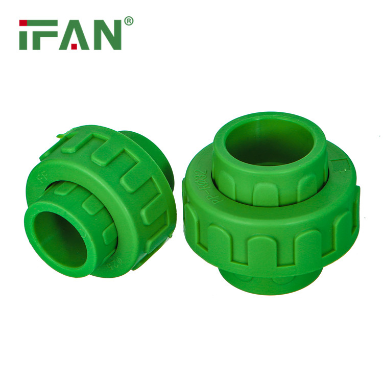 Ifan En 15874 China Manufacturer PPR Pipe Plastic Union 20mm 25mm 32mm Plastic Union PPR Plumbing Fittings
