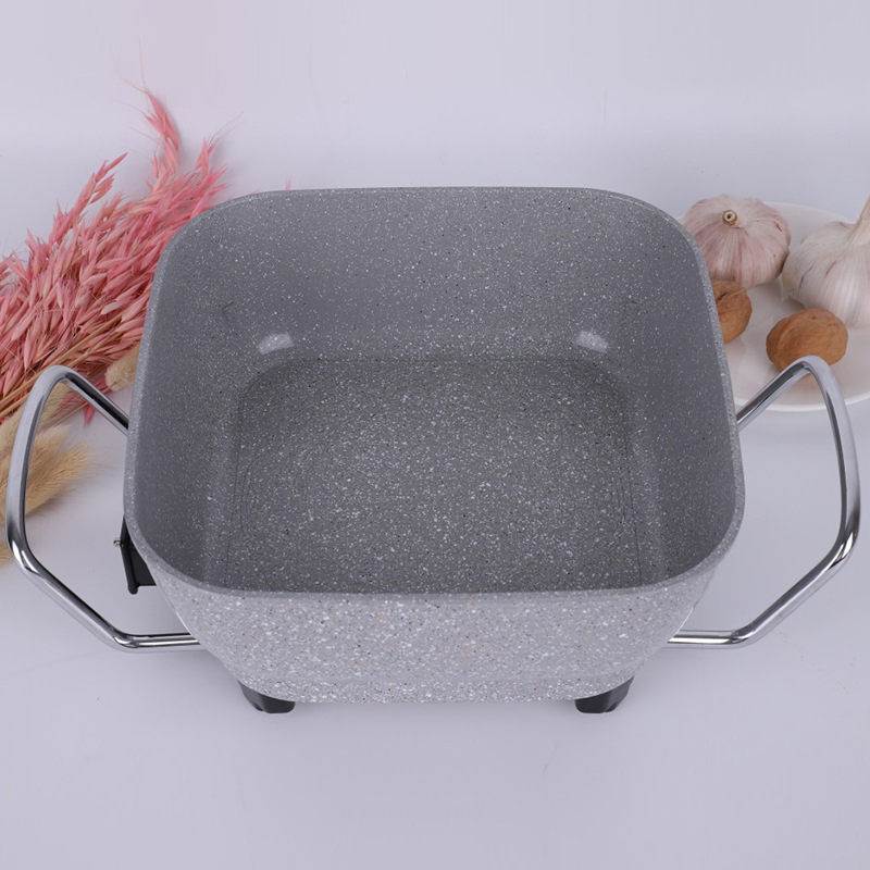 Hot Selling Aluminium Die-Casting Electric Hot Pot Non-Stick Soup Pot with Steamer Hot Pot