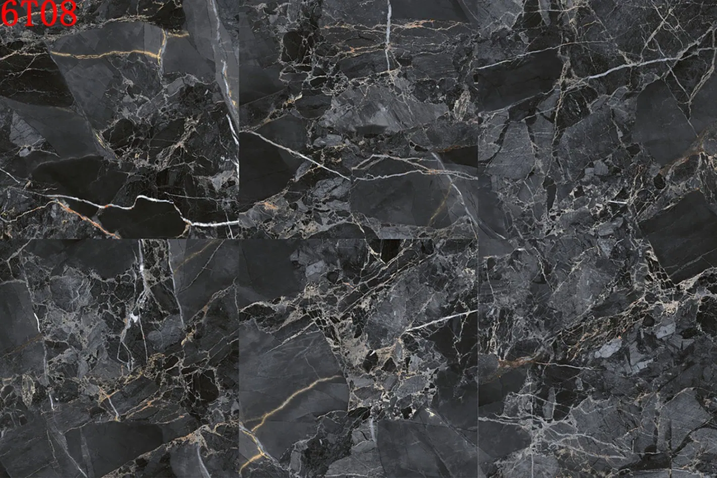 Surper Black Marble Design Full Polished Glazed Porcelain Tiles 600*600 Flooring Wall Tile for Bathroom and Kitchen Hot-Selling ODM