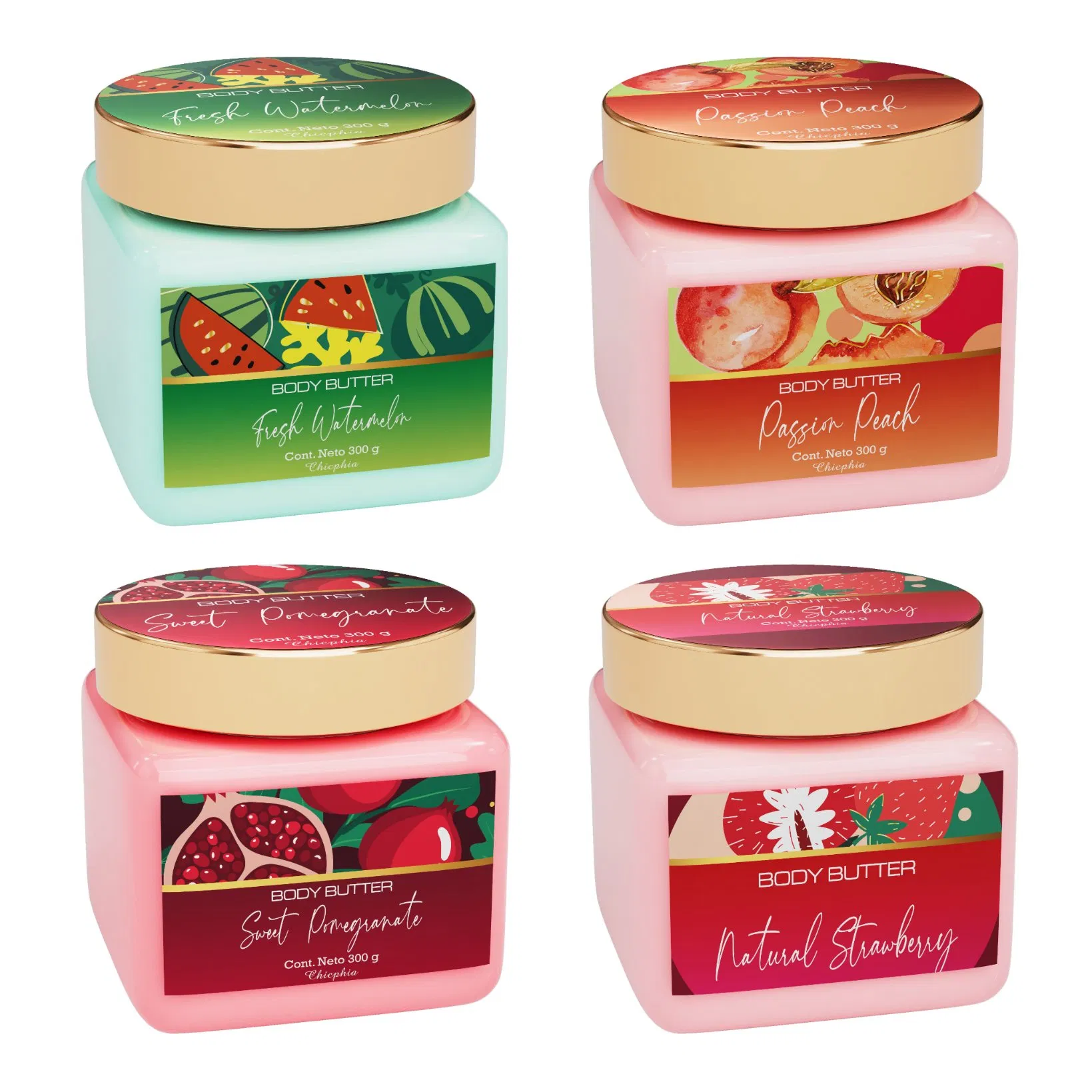 300g Chicphia Brand Natural Strawberry Body Butter