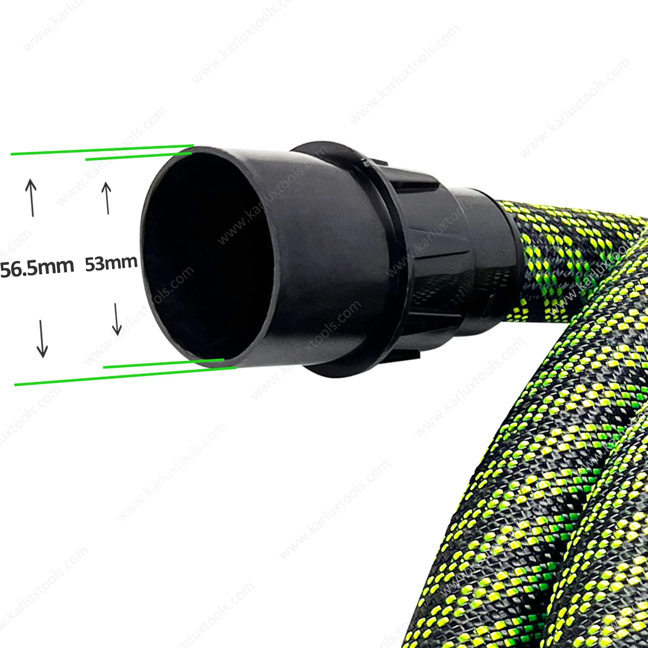 5m Diameter 56mm Green Dust Collecting Tube Anti-Static Vacuum Cleaner Tube Suction Pipe Dry Grinding Dust Suction Hose