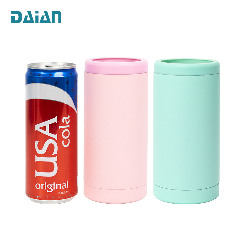 Reusable Cooler Tumbler with Opener for Slim Drinks
