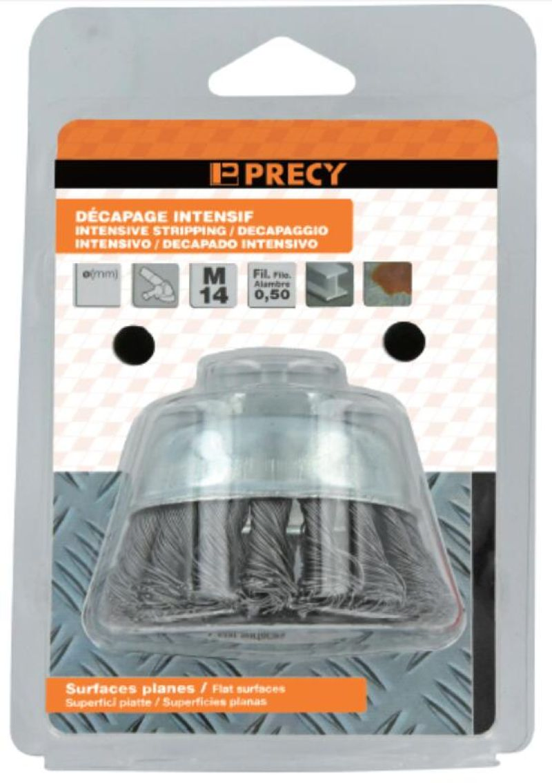 Cup Brush M14 - Twisted Steel Wire - Coarse Scouring of The Metal