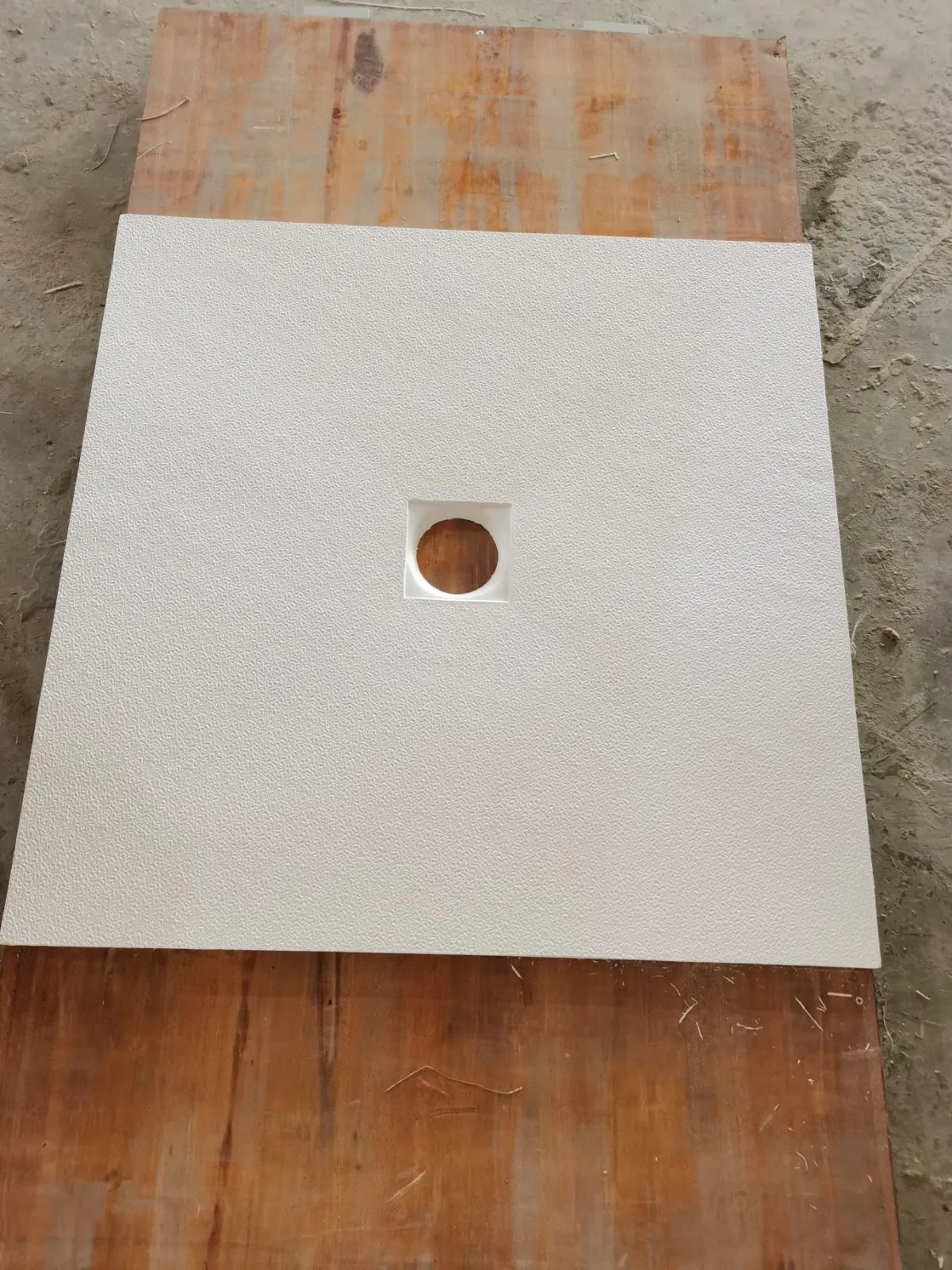 Rectangle Artificial Gel Coat Stone Resin Solid Surface Shower Plate Tray for European Market