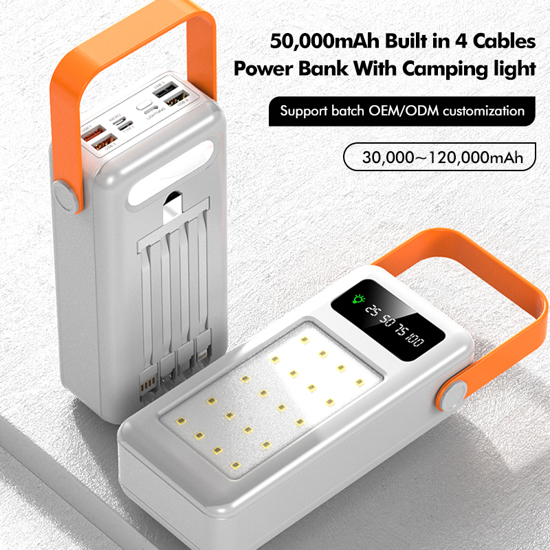 Портативная зарядная станция 50000 mAh с 4 USB и дисплеем