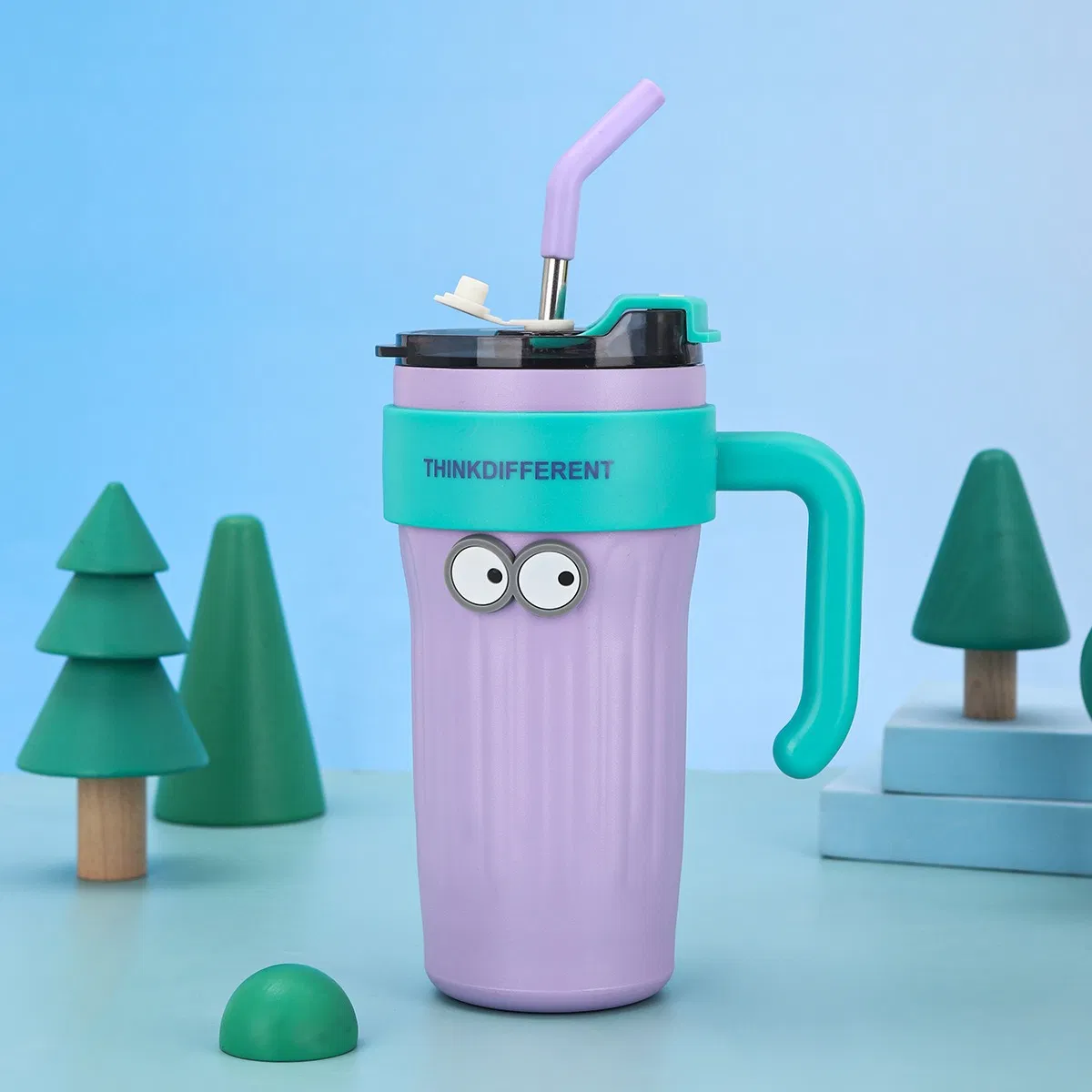 Customized 860ml Double Wall Vacuum Insulated Travel Home Outdoors Mug Stainless Steel Premium Coffee Cups Vacuum Tumbler Water Bottle with Lid Straw