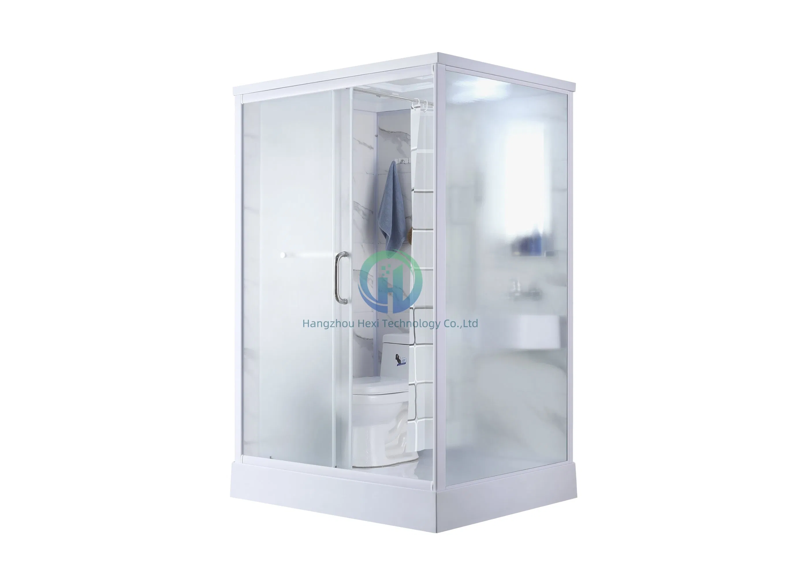 Modern Prefab Bathroom Shower Unit with Integrated Toilet