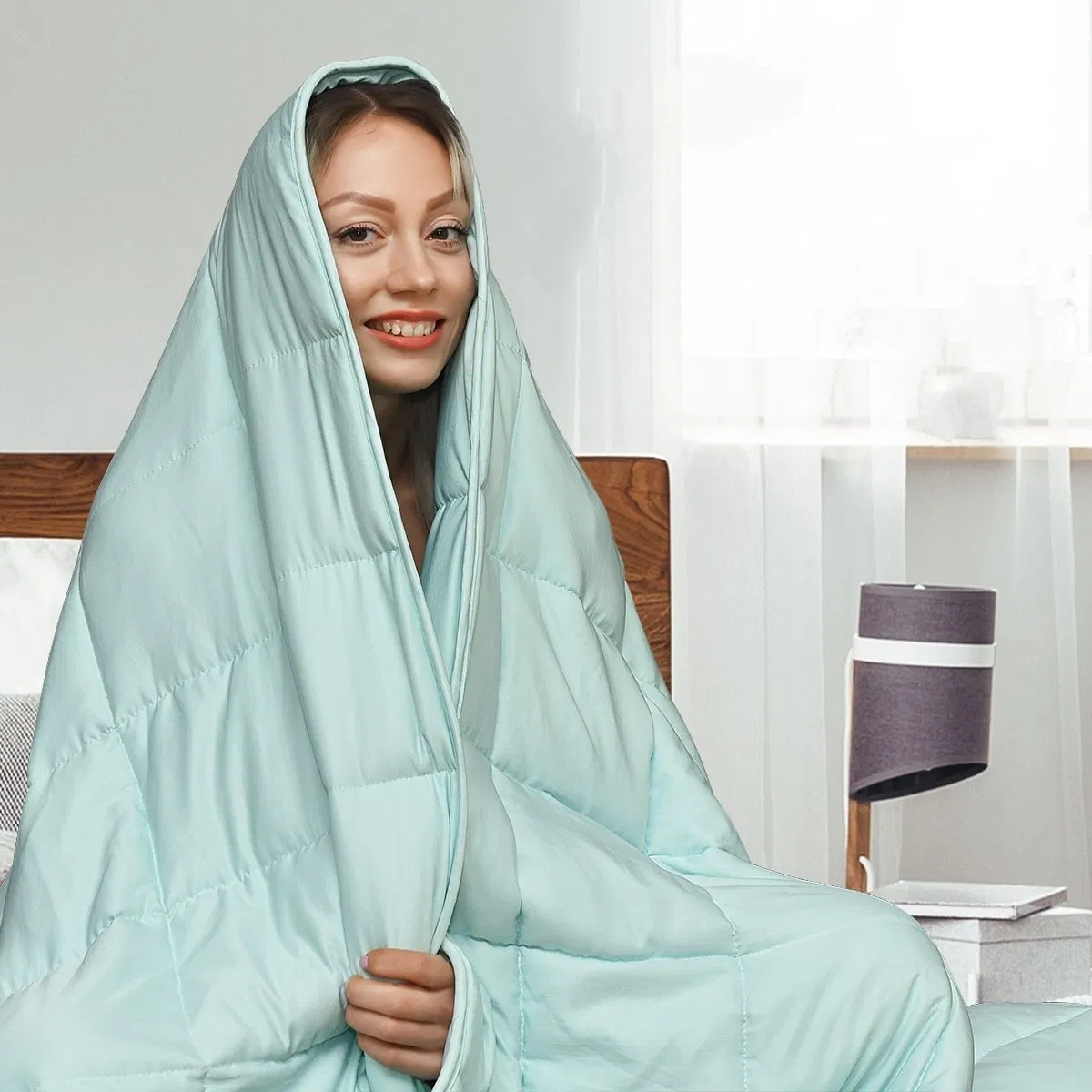 Bamboo Weighted Blanket Calming Sensory Frozen Children Kids Adults Blanket Heavy Throw Blanket Cooling for Summer