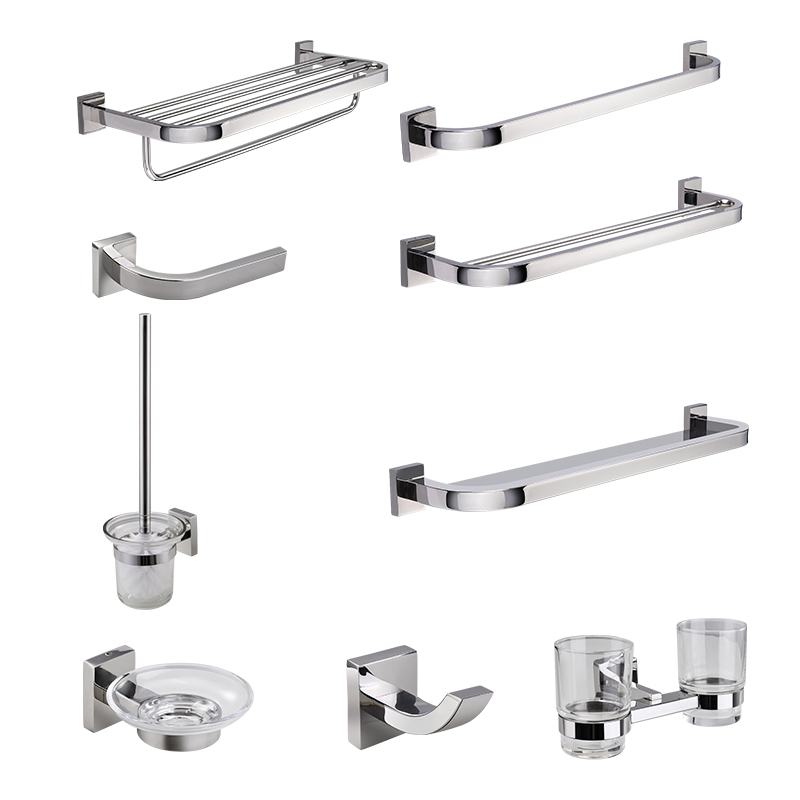 Набор аксессуаров для ванной из нержавеющей стали матовый черный