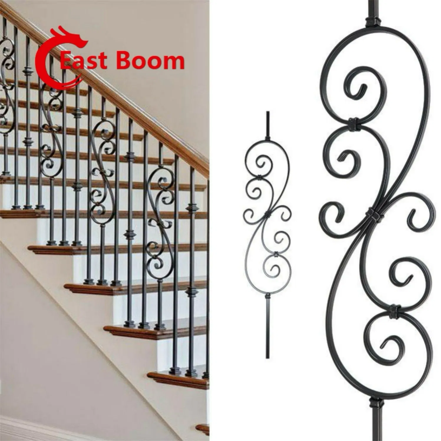 Art Deco Wrought Iron Fence for Modern Commercial Street Facade Decoration and Partition