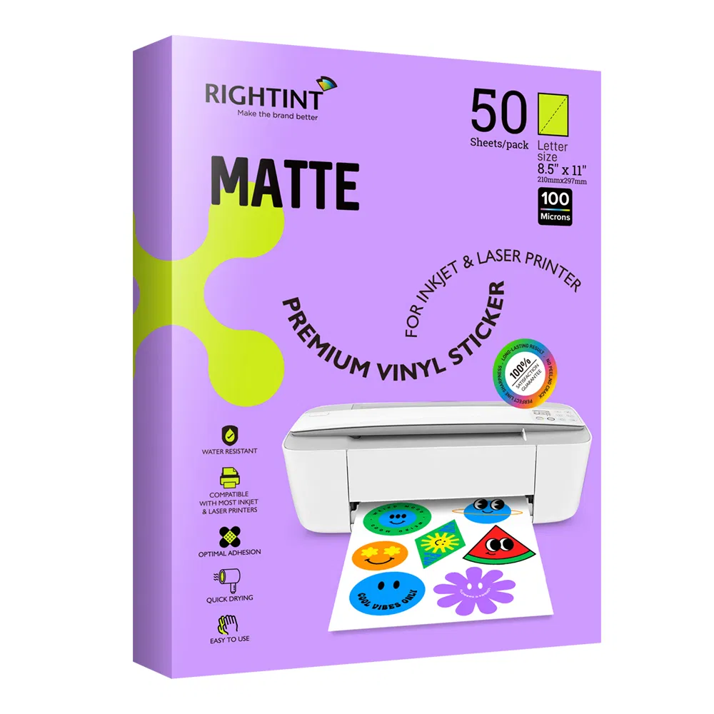 Opaque Rightint Carton Custom Self Adhesive Stickers for Box