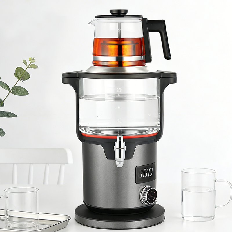 Kitchen Appliance 5.6L Touch Screen Double Layer Turkish Tea Maker Samovar Electric Kettle Cordless Heat Resistant Glass Kettle