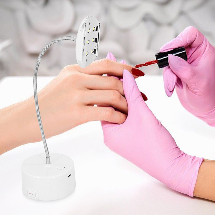 9W USB Rechargeable UV Nail Light Flash Cure Lamp for Gel Nails with 360 Degree Rotation Hose