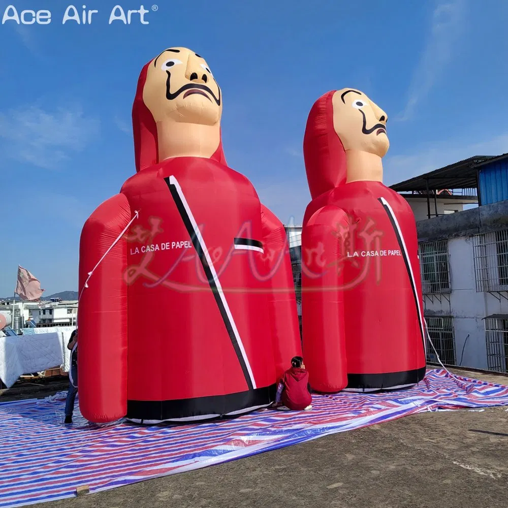 6mh Inflatable Bandit Cartoon Robber Balloon Money Thief Event Decorative Character for Party