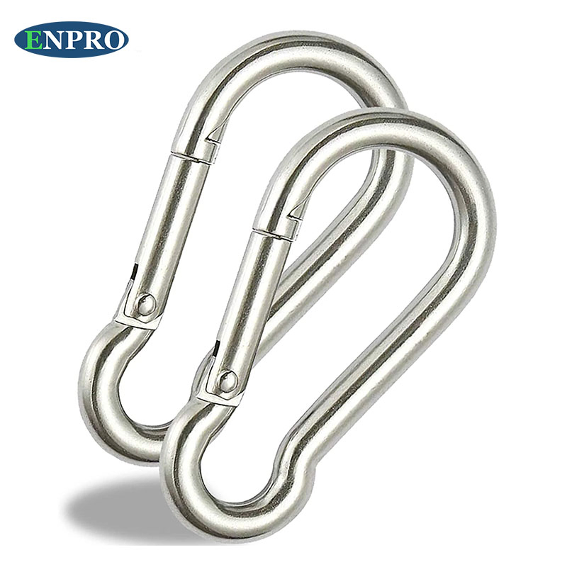 1.5 Inch 3 Inch 4 Inch DIN5299c M8X80mm Heavy Duty 304 316 Stainless Steel Carbine Spring Snap Hook Clip Carabiner Metal Snap Hook