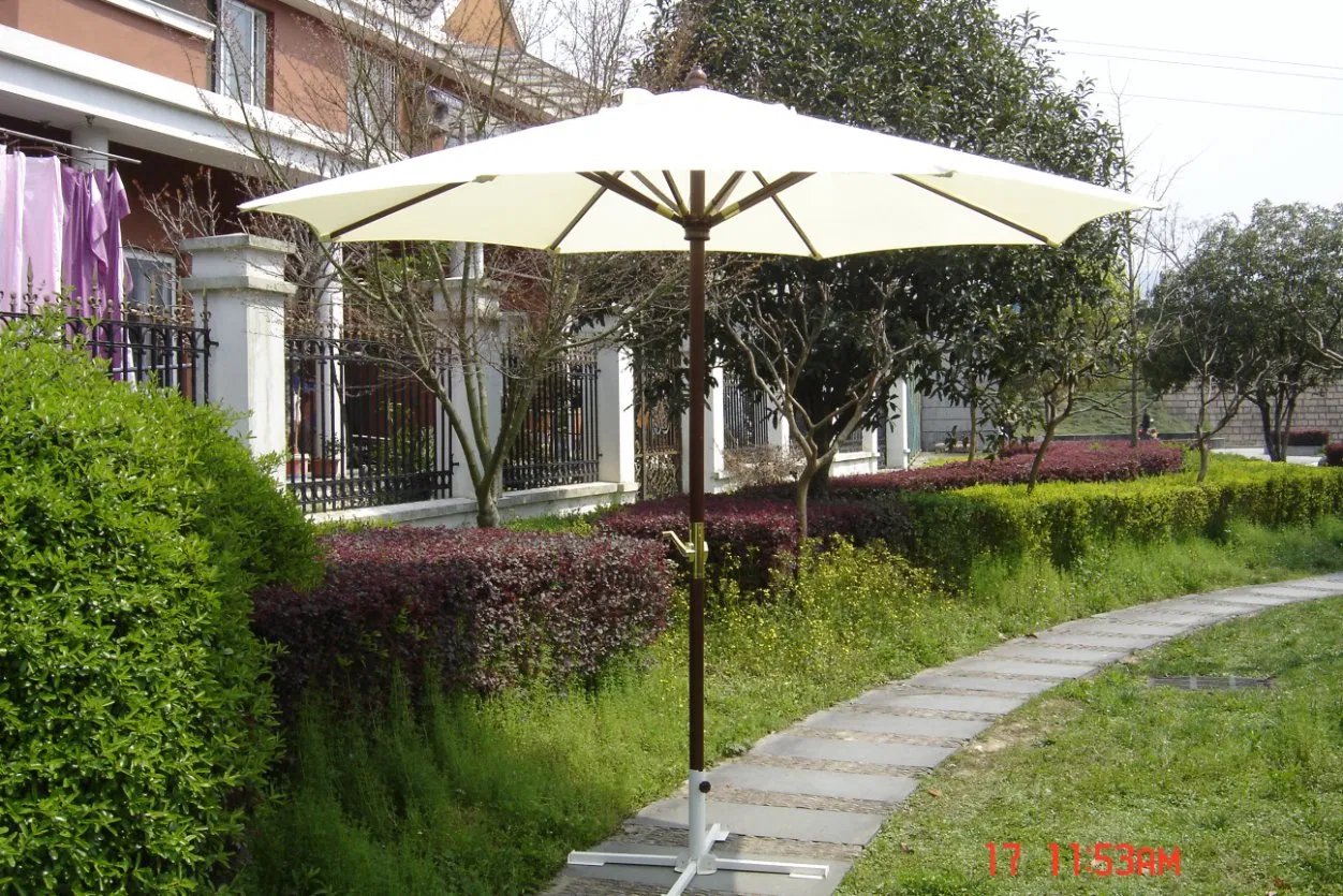 Patio Garden Large Commercial Wooden Parasol Dia. 300cm with Crank