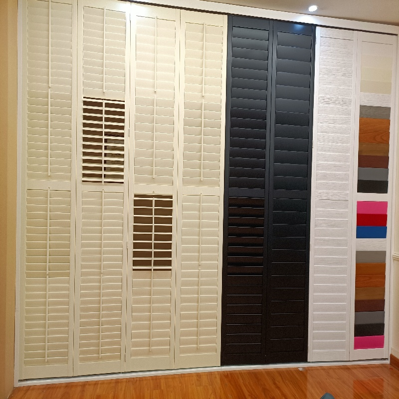 Tracked Wooden Plantation Shutters for Great for Room Dividers Windows Interior Folding White Enjoy Life Minimalist Home