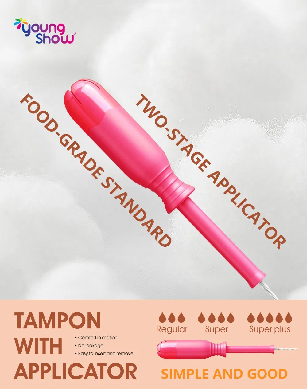 Bulk Pack Applicator Tampons Disposable Feminine Hygiene Products Tampons with Applicator