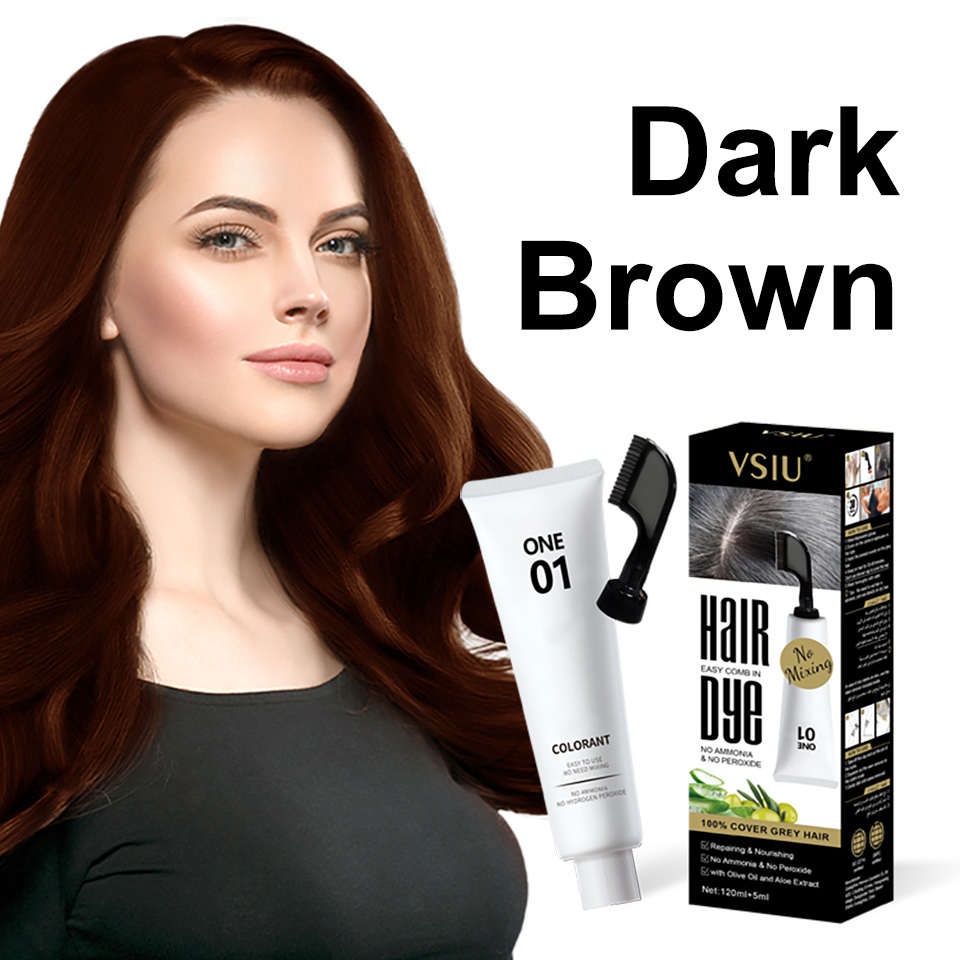 Tinturas De Cabelo Vsiu No Peroxide Hair Color Dye Cream Black Brown No Ammonia Permanent for Men Women Home Use Productos Para EL Cabello