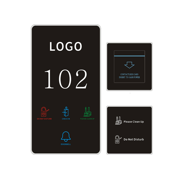 Smart Touch Screen Hotel Electronic Doorplate Number Signs Door Plate with Room Number