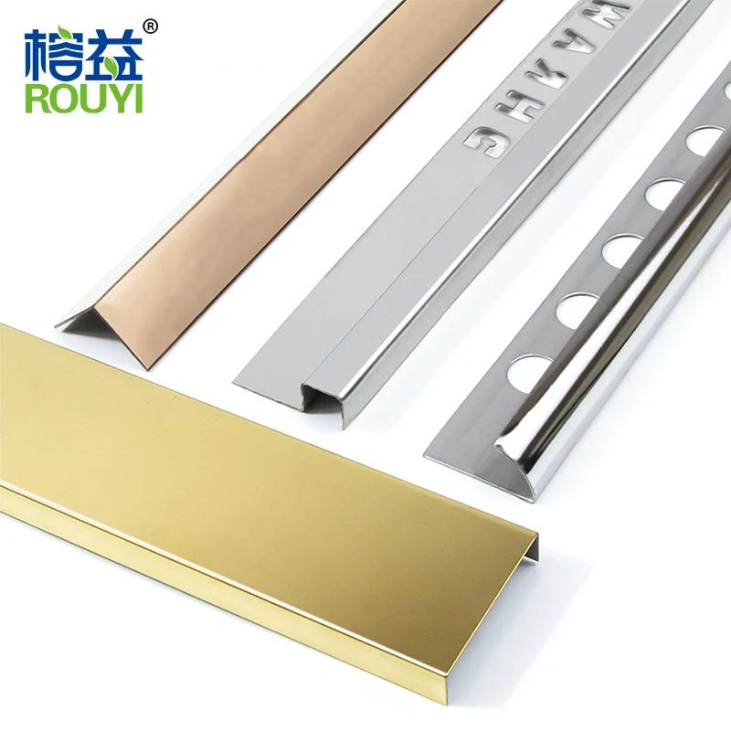 New Design Wall Edge Decorative Transition Stainless Steel Mirror Finish Tile Trim