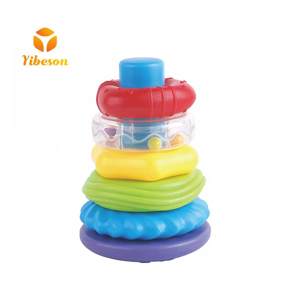 Hot Selling Baby Educational Creative Activity Colorful Stack Tower Set Circles Preschool Learning Toy