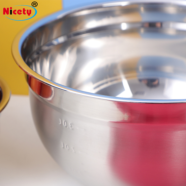 Cooking and Baking 5 Pieces Premium Mixing Nesting Bowls Stainless Steel Salad Bowl