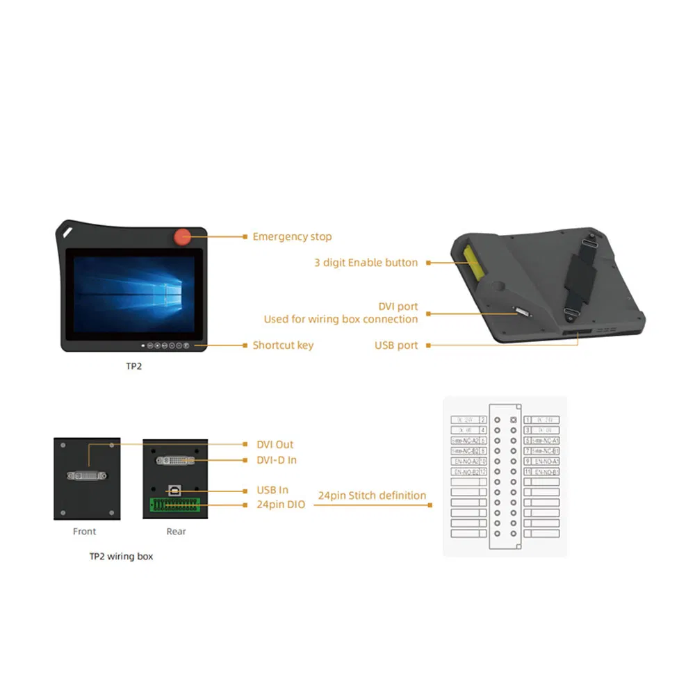 10.1 Inch IP54 Industrial Touchscreen Monitor CNC Control Panel Robot Teach Operating Pendant Station