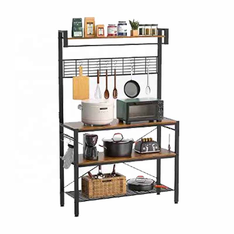 Кухонный гарнитур деревянный с полками для хранения