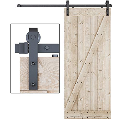 Security Hook Strap Satin Brass Rolling Iron Barn Door Hardware Kit
