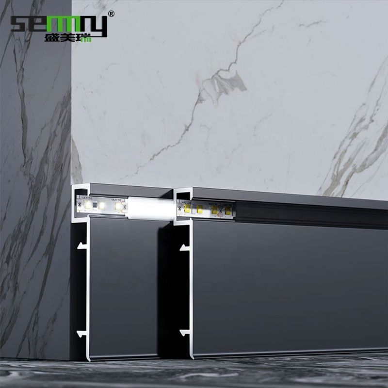 Skirting Board Aluminium Aluminium Black Baseboard Wall Flooring LED