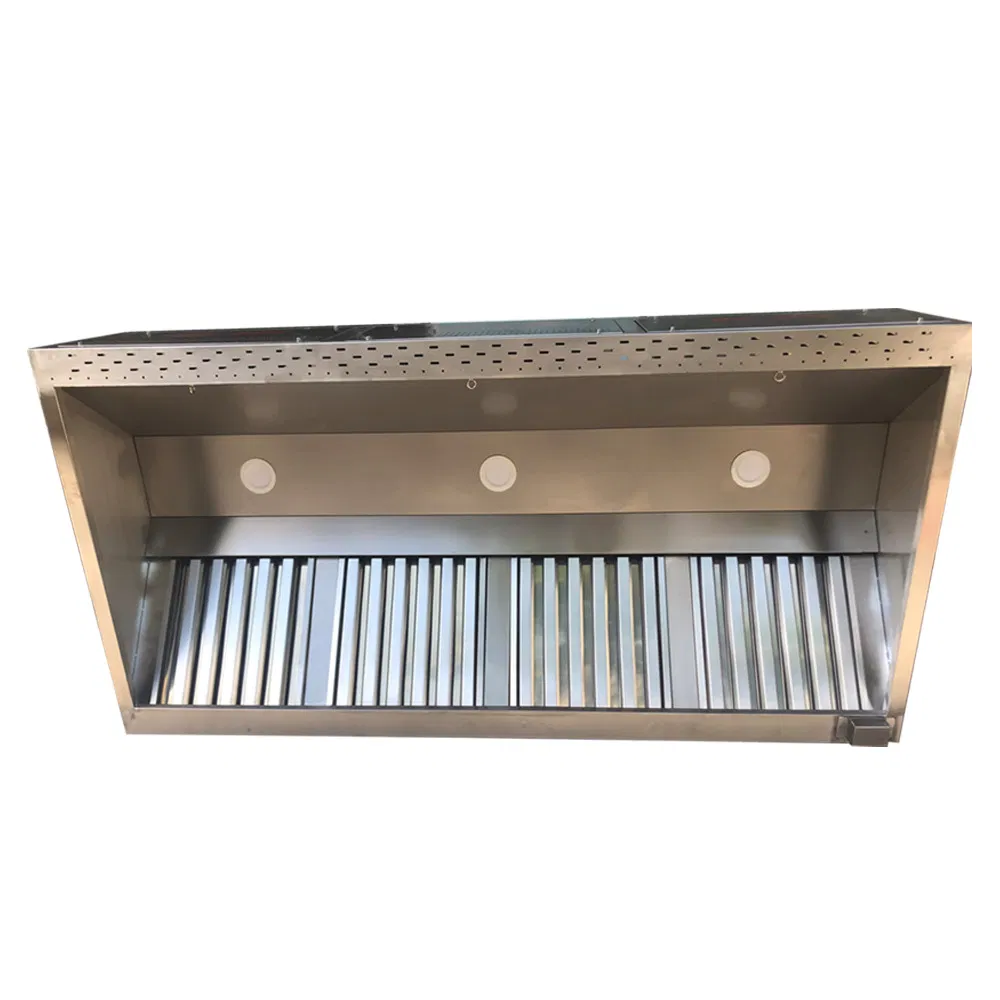Durable 304 Stainless Steel Island Range Hood for Commercial Kitchens