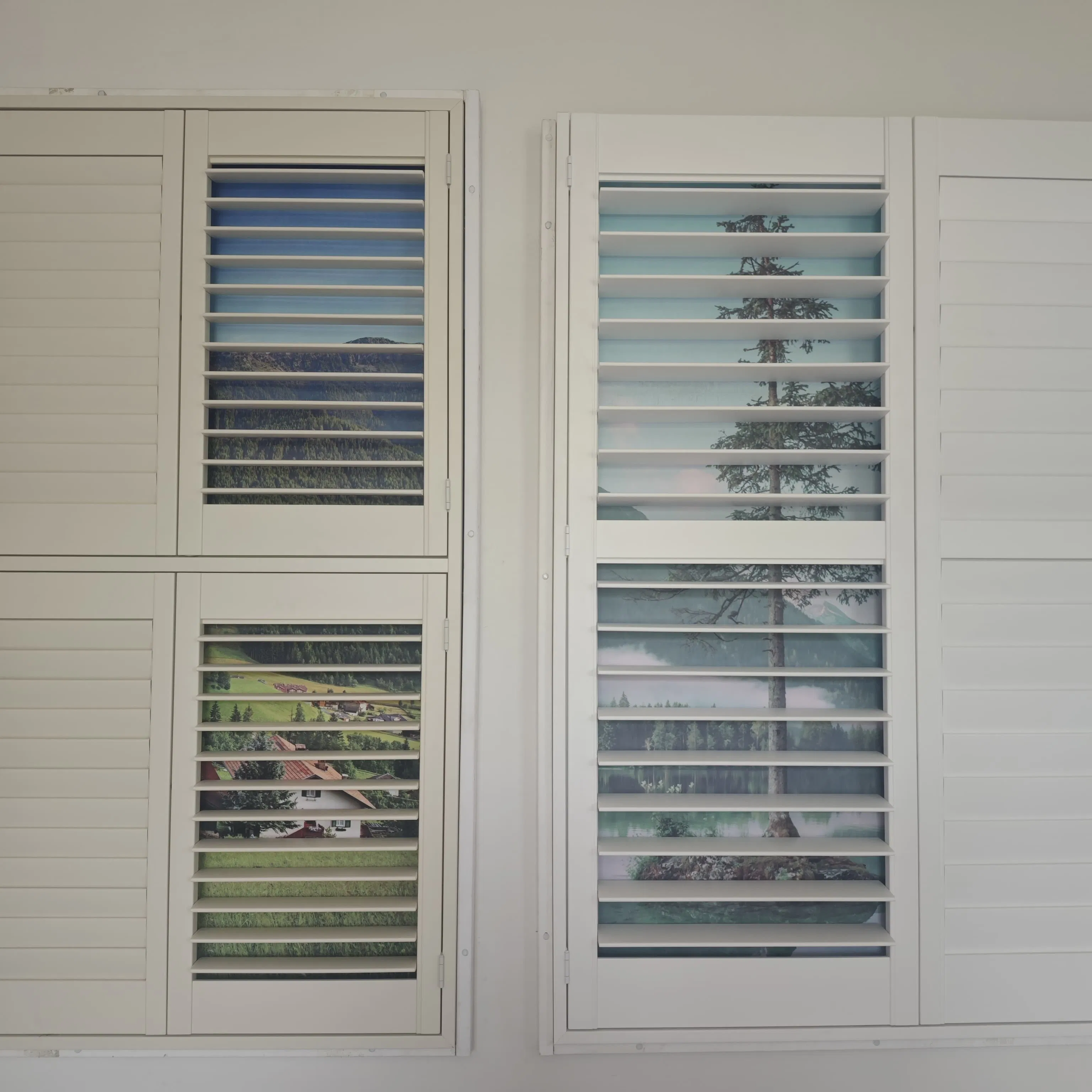 PVC Wooden Shutter Tier on Tier Shutters Interior Plantation Shutters