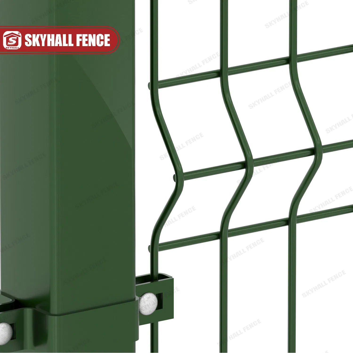 Green Powder Coated Galvanized 3D Welded Wire Mesh Fence for Stadium